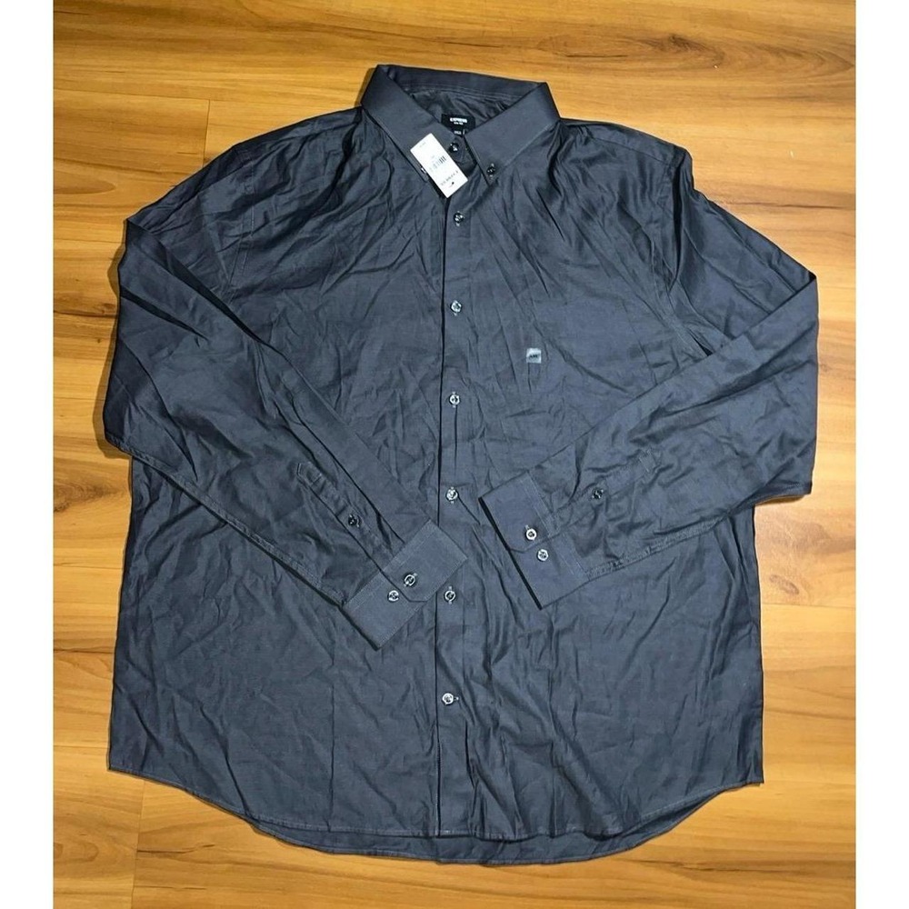 Mens NWT Express Slim Buttons Down Casual Long Sleeve Minimalist Shirt